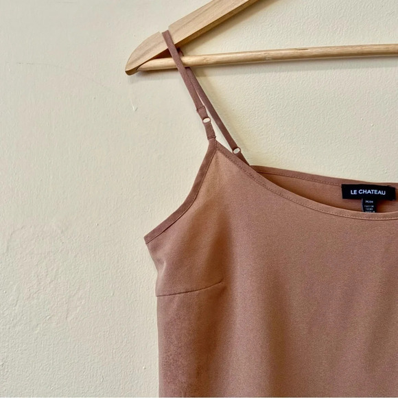 Le Chateau| Classic Tan Silky Sheer Flowy Women’s Camisole  Tank Top Sz M - Picture 2 of 4